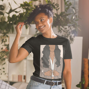 "Biz Sis!" Short-Sleeve Unisex T-Shirt-Brown image 6