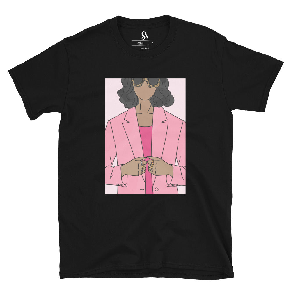 "Biz Gal!" Short-Sleeve Unisex T-Shirt-Pink image 7