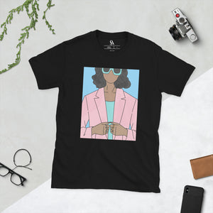 "Biz Gal!" Short-Sleeve Unisex T-Shirt-Blue image 7