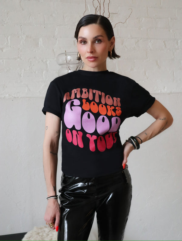 "Ambition Looks Good On You!" Short-Sleeve Unisex T-Shirt-On Front