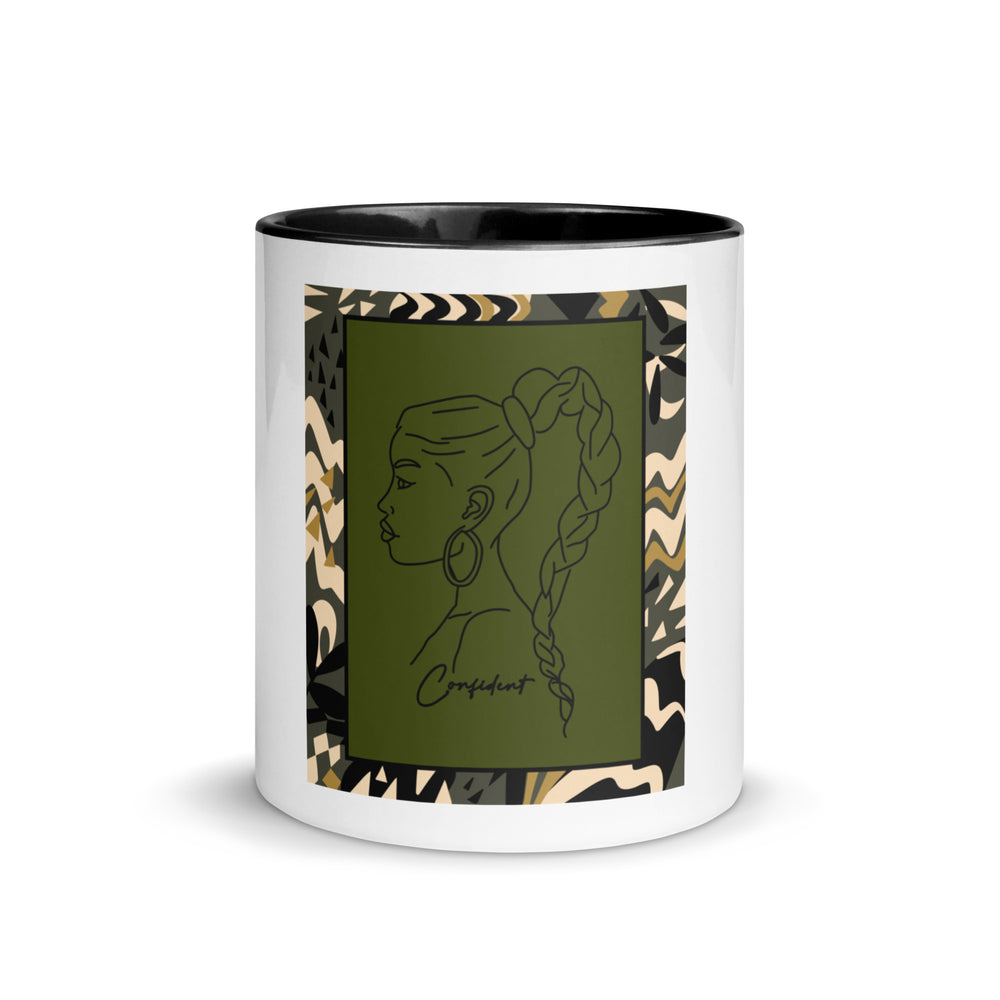 "You Are Confident!" Mug with Color Inside-Green image 0