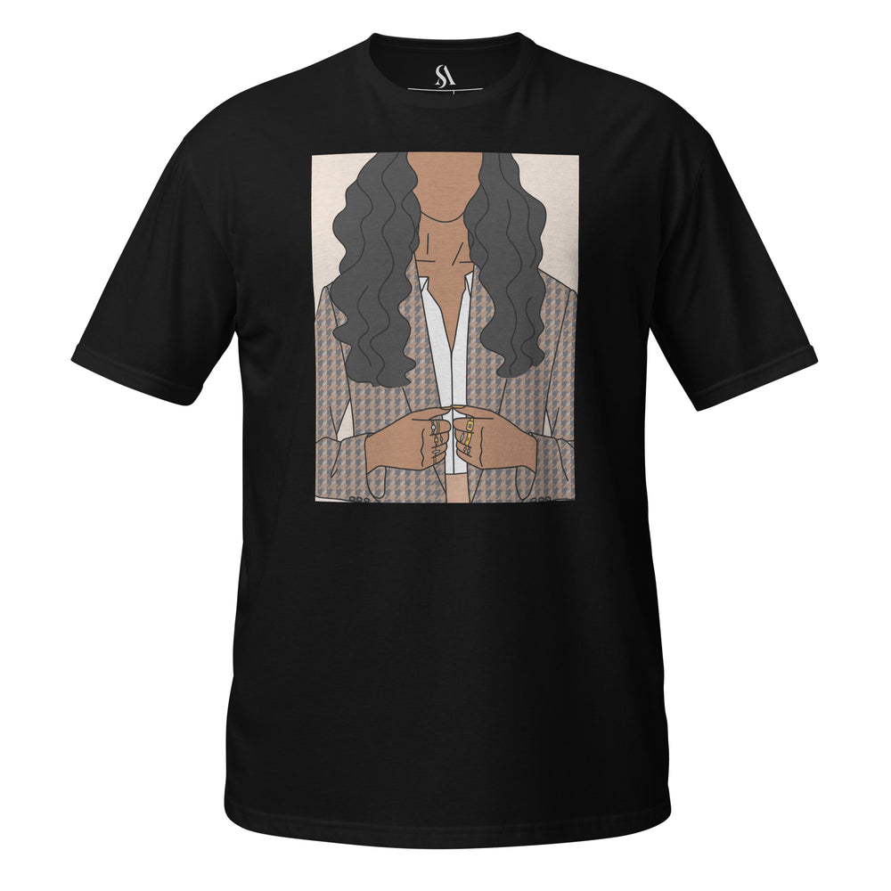 "Biz Sis!" Short-Sleeve Unisex T-Shirt-Brown image 5