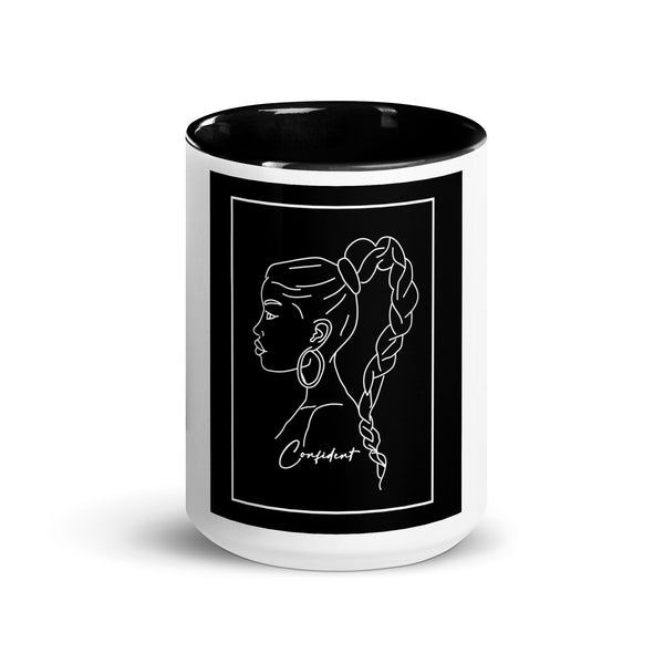 "You Are Confident!" Mug with Color Inside-Black image 0