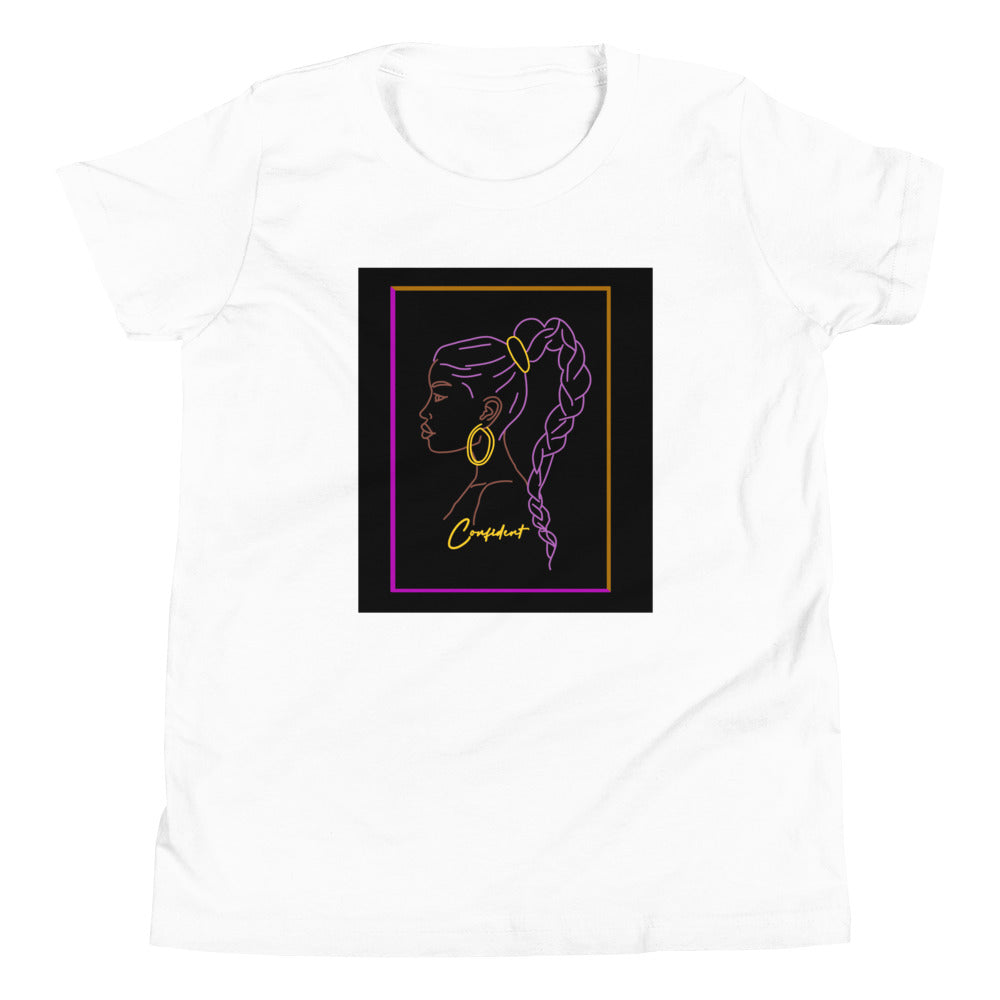 "You are Confident" Youth Short Sleeve T-Shirt-Purple image 1