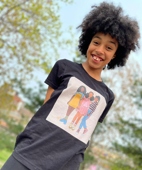 "We are Girls!"-Youth Short Sleeve T-Shirt-Cream on Black