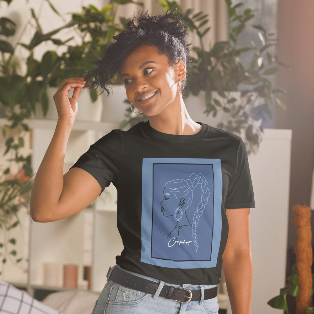 "You Are Confident!" Short-Sleeve Unisex T-Shirt- Jeans Blue image 5