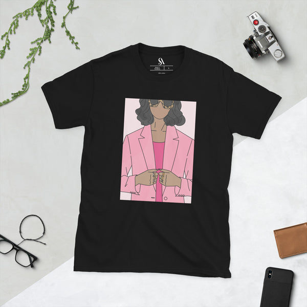 "Biz Gal!" Short-Sleeve Unisex T-Shirt-Pink image 5